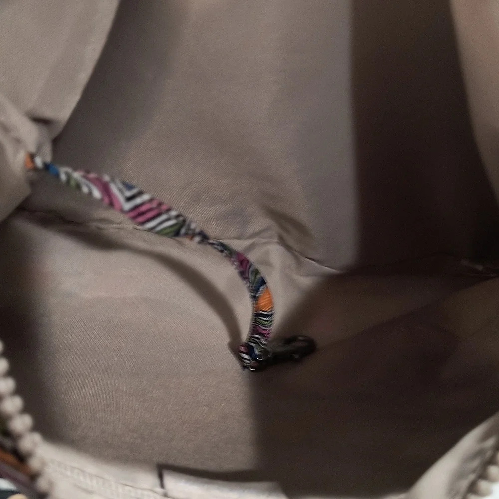 Kipling dual zip wipeable geometric print bag, EUC, 13